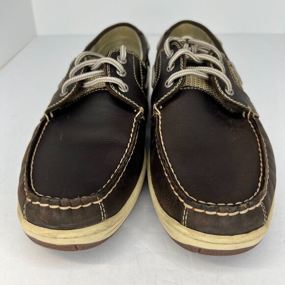 Dockers Mens 090-21208 Brown Leather Solid Slip-On Size 10.5M Boat Shoes - Picture 3 of 12
